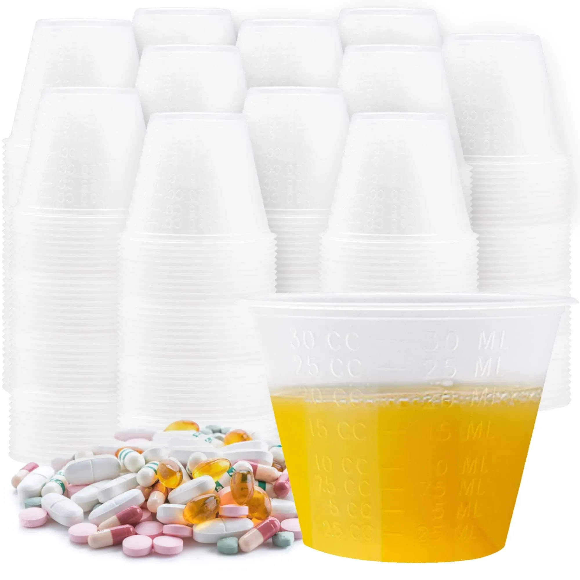 200 Pack 1-oz. Disposable Medicine Cups with Graduated Dosage Lines for Pills or Liquid, 200 Bulk Pack, Single Serve Measuring for Home, Nurse, Hospital, Medical Care |200 Pack