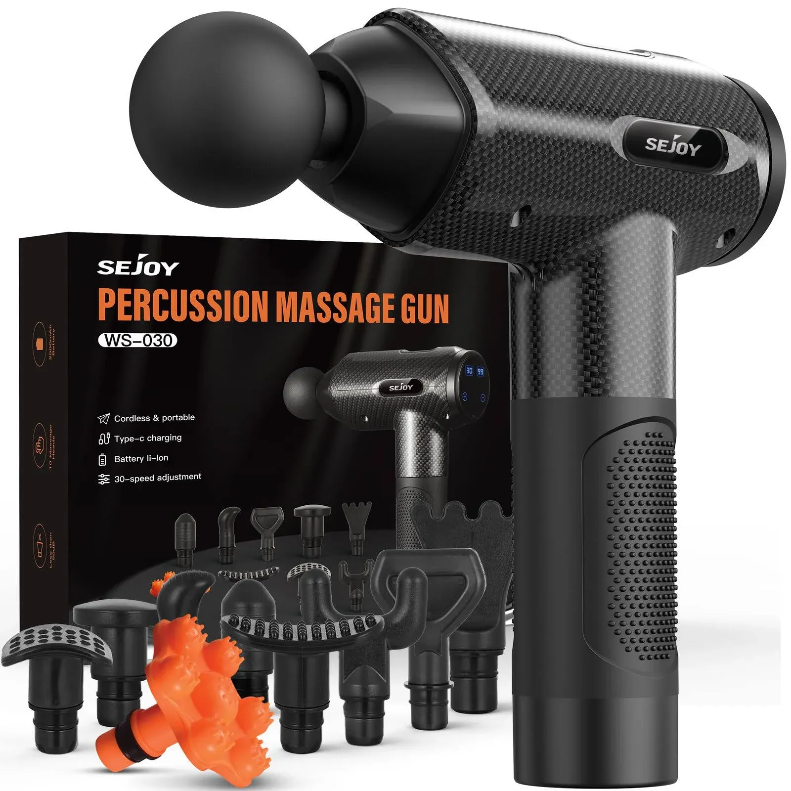 SEJOY 30Speed Massage Gun Percussion Massager Deep Tissue Muscle Vibrating Relax