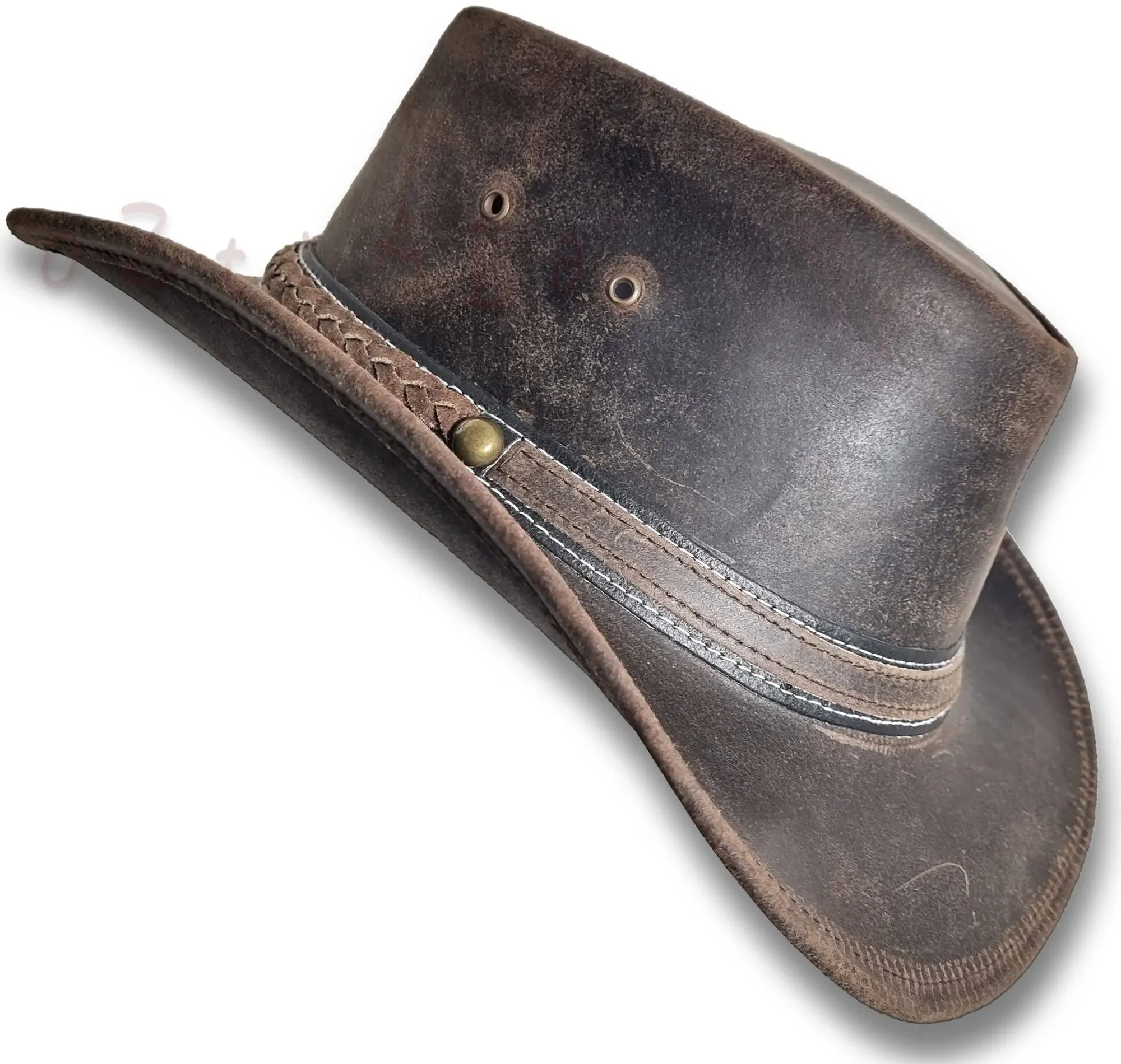 Leather HAT 【oZtrALa】 Australian Outback Western Cowboy Men Women Bushman HL31