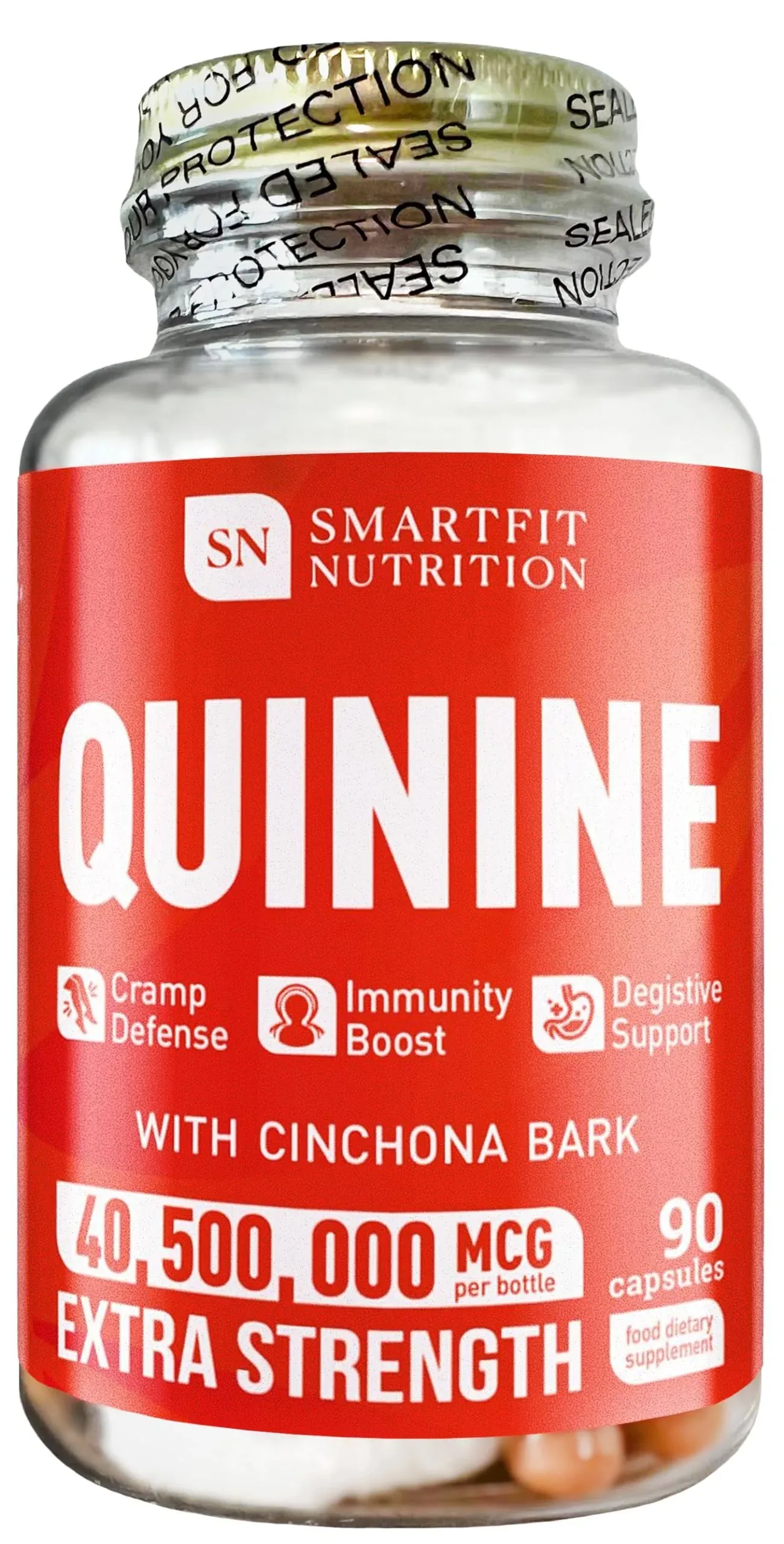 Quinine Tablets - Quinine Capsules with Cinchona Bark - Pills for Immune Support - Organic Quinine Supplement - Made in USA - Extra Strength Quinine Capsules - Herbal Quinine Pills