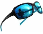 Fishoholic Polarized Fishing Sunglasses -5 Color Options- W Case Pouch UV400 Fishing Gift Gloss Black Blue Mirror