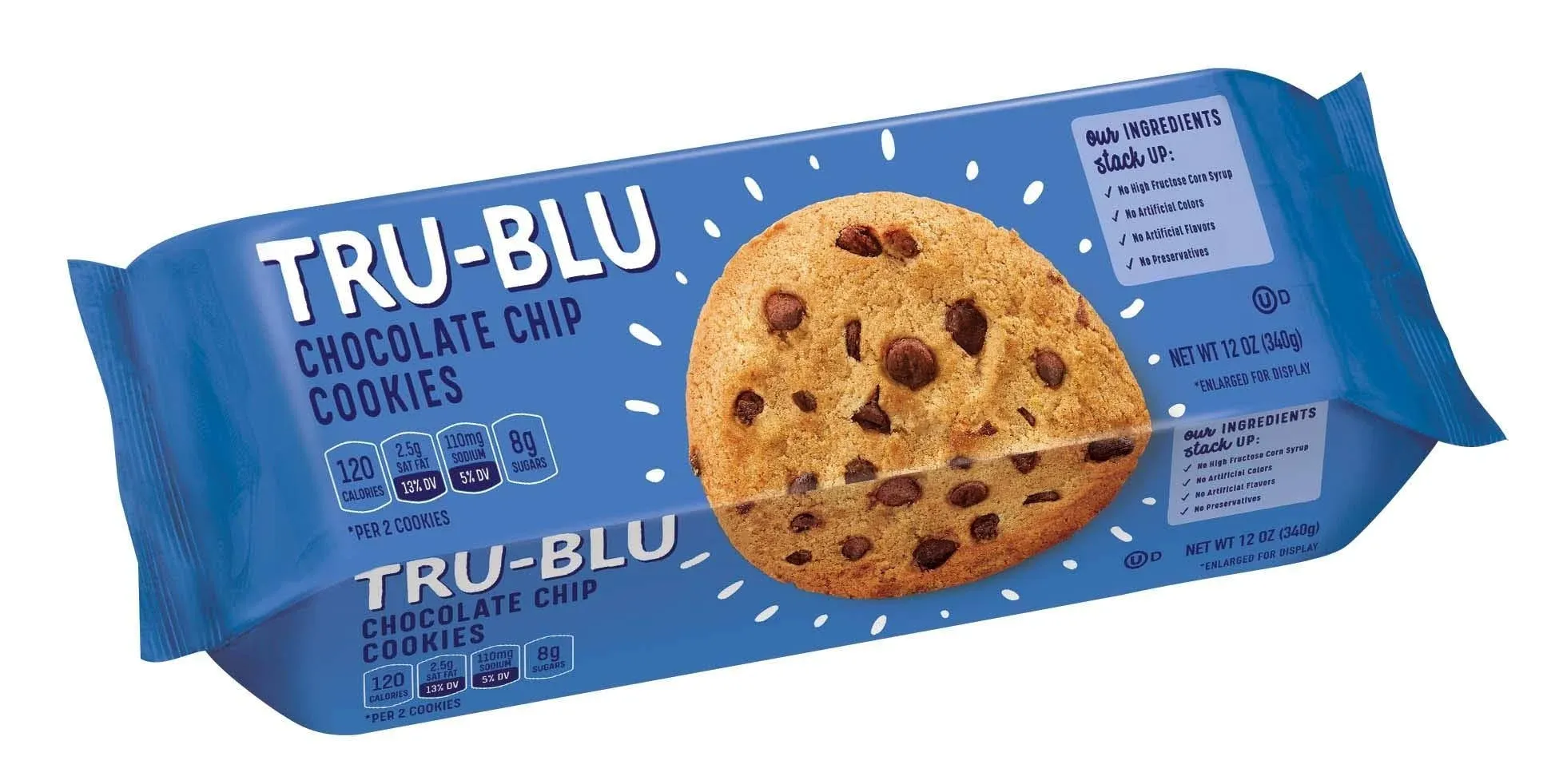 Tru-Blu Chocolate Chip Home Style Cookies No Artificial Ingredients No High Fructose Corn Syrup Made in The USA 12 Ounce Pack of 3