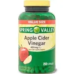 Spring Valley Apple Cider Vinegar Dietary Supplement Value Size, 450 mg 250 ct.