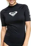 Roxy Women's Whole Hearted Short Sleeve Rashguard, Medium, Anthracite