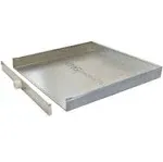 Unbranded 22 in. x 22 in. x 2-1/2 in. 26-Gauge Galvanized Steel Water Heater Pan with Removable Front