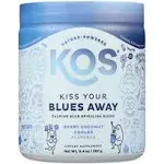 KOS USDA Organic Calming Blue Spirulina Blend, Plant Based - Algae Superfood Powder with Ashwagandha Root, Lemon Balm, Reishi Mushroom, B Complex - Berry Coconut Cooler Flavor, 28 Servings