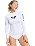 Roxy Women's Whole Hearted Long Sleeve Rashguard, Large, Bright White