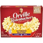 Orville Redenbacher's Movie Theater Butter Popcorn, Classic Bag, 6-Count