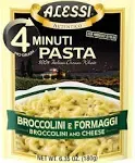 Alessi Broccolini & Cheese 4 Minute Pasta 6.35 oz Pouch - 6ct Case