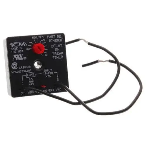 ICM Controls ICM203FB Delay-on-Break Timer, 6in Wire Leads