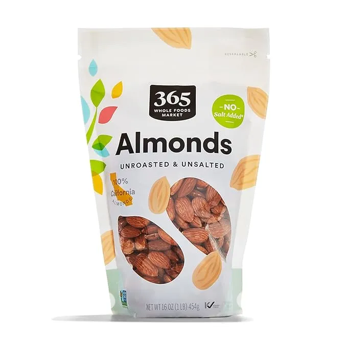 Top-Quality 1 lb Whole Almonds - Certified Organic by Whole Foods Market