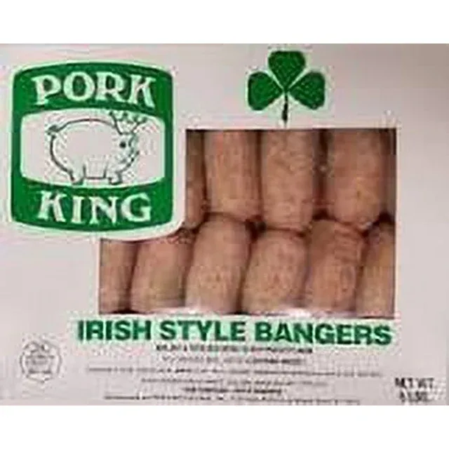 Pork King Irish Style Jumbo Bangers Large 5-lbs Box ships Cold & Fast Included