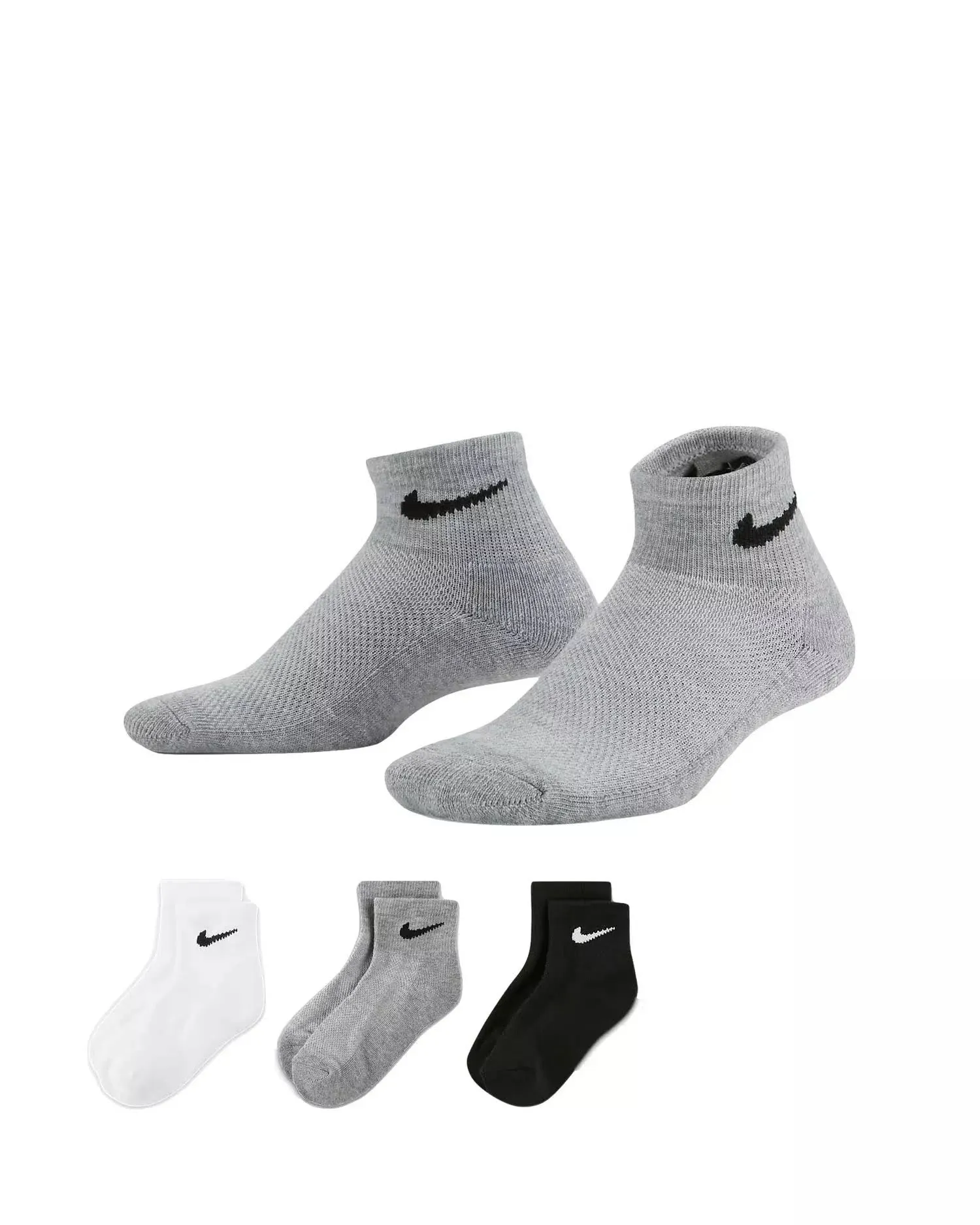 Nike Mesh Cushioned 6-Pack Little Boys Ankle Socks - White - One Size