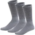 3 Pairs of Cotton Diabetic Neuropathy Crew Socks (9-11, Fits Men's shoe size 7-9.5, Gray)