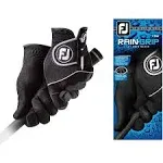 FootJoy Men's RainGrip Golf Gloves, Pair (Black)