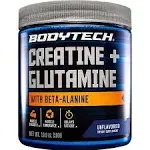 BodyTech Creatine & Glutamine with Beta-Alanine - Premium Performance Supplement for Enhanced Strength, Muscle Recovery, and Endurance - Advanced Formula (10.8oz/ 30 servings)