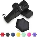 Small Mini Umbrella with Case, Compact Design Perfect for Travel, Black, 34 IN