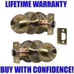 Chronos Passage Door Lever Lock Set Knob Handle Set- Antique Bronze