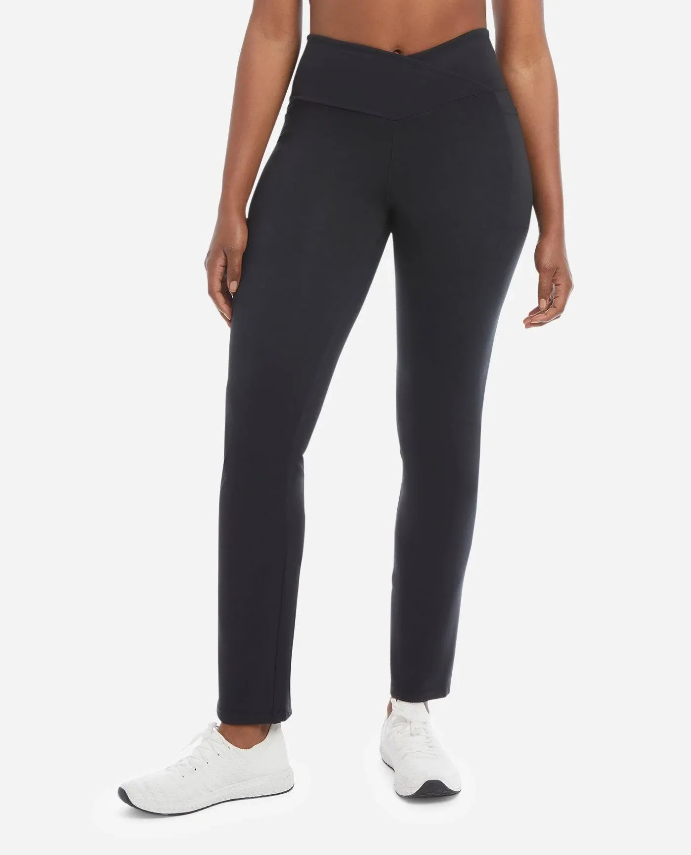 Danskin Women's Studio Cross Waist Flare Yoga Pant