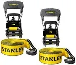 STANLEY S1007 Spanngurte mit Ratsche, 3,8 cm x 40,6 cm, sichere Arbeitslast, 1,5 kg Bruchfestigkeit, 2 Stück