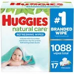 Huggies Natural Care Wipes, with Cucumber & Green Tea, Refreshing, 17 Pack - 17 - 64 wipe packs [1088 wipes]