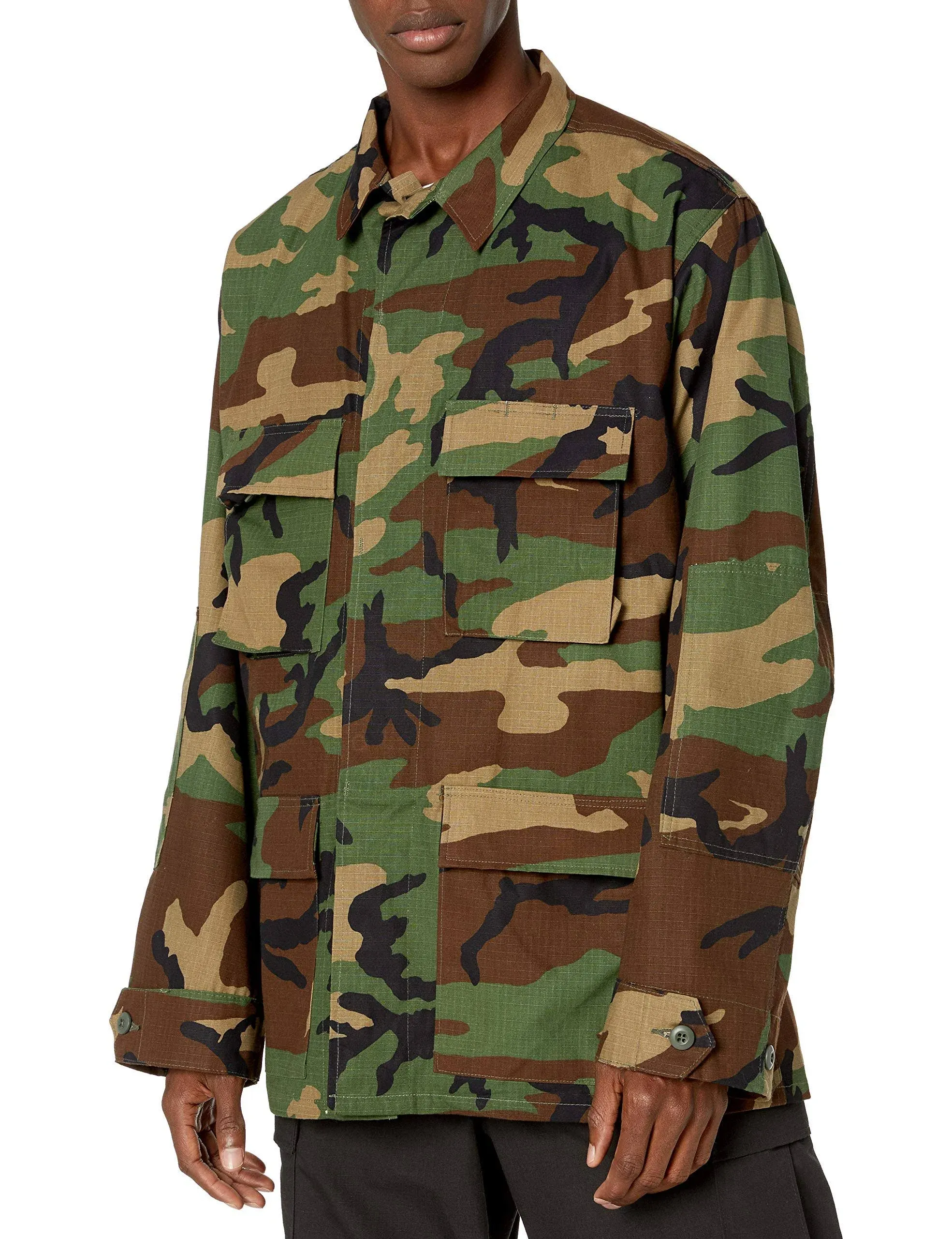 Propper BDU 4-Pocket Coat Cotton Long Woodland Camo, Size: Medium