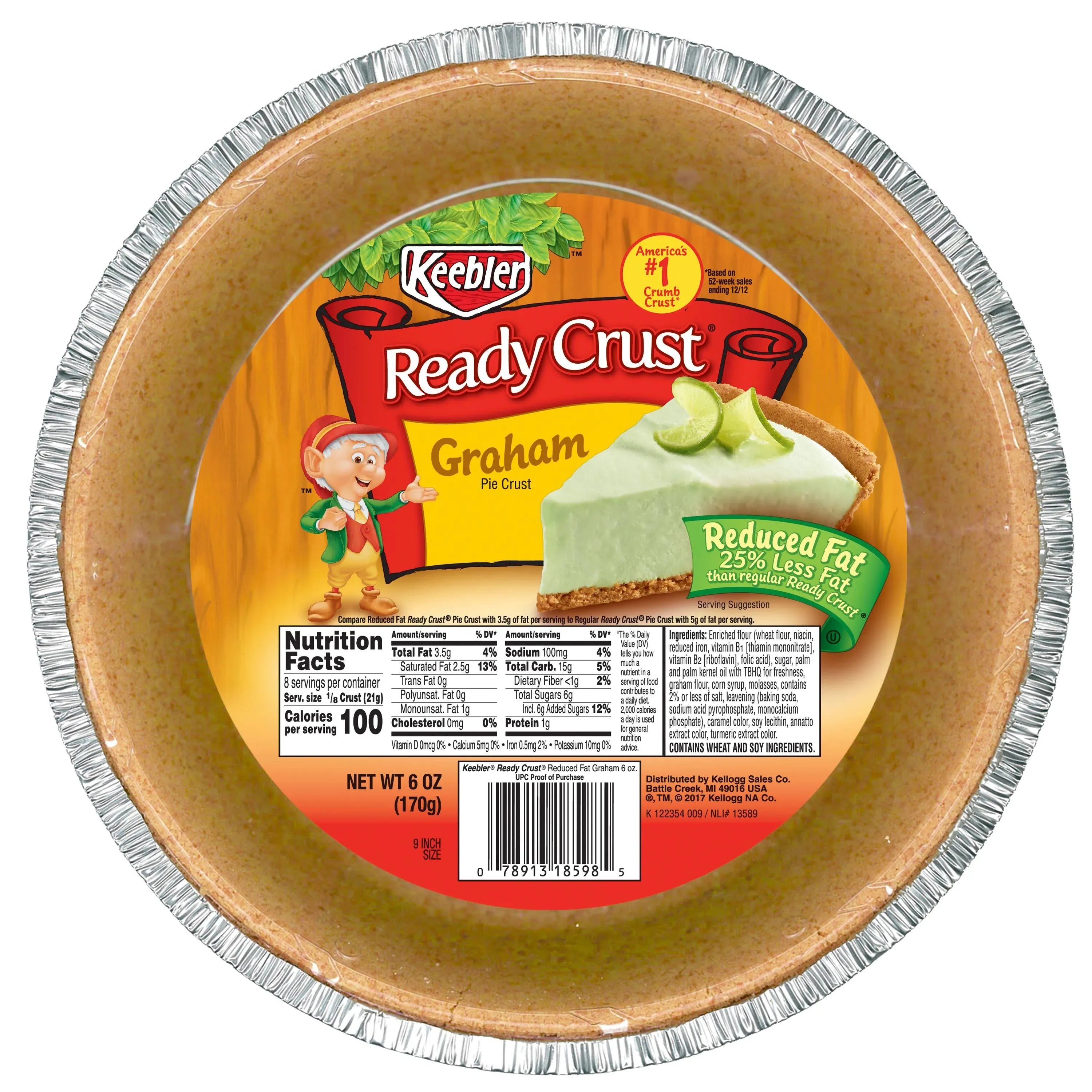 Keebler Ready Crust Reduced Fat Graham Cracker Pie Crust - 6 oz