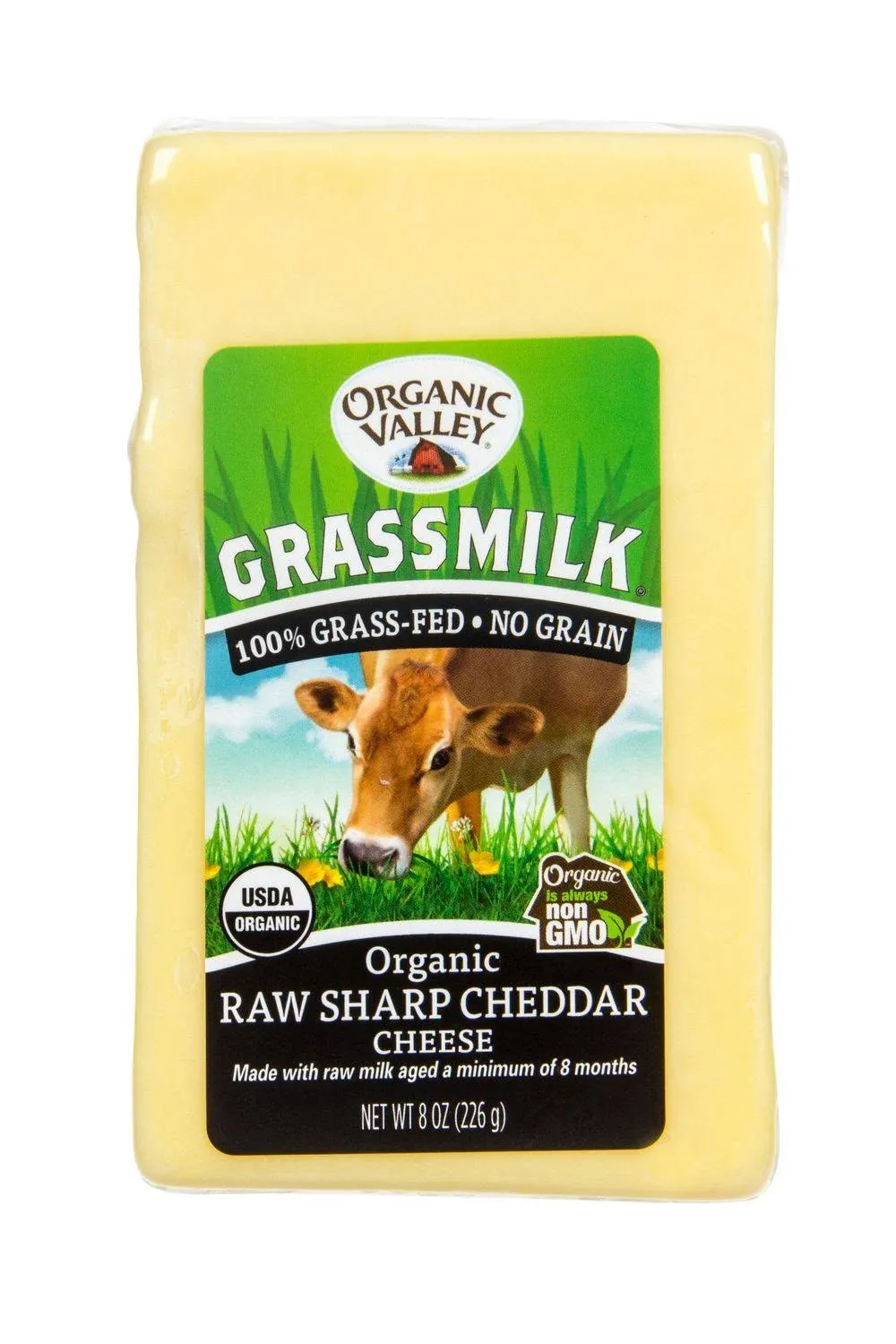 Organic Valley Grassmilk Cheese, Raw, Organic, Sharp Cheddar - 8 oz