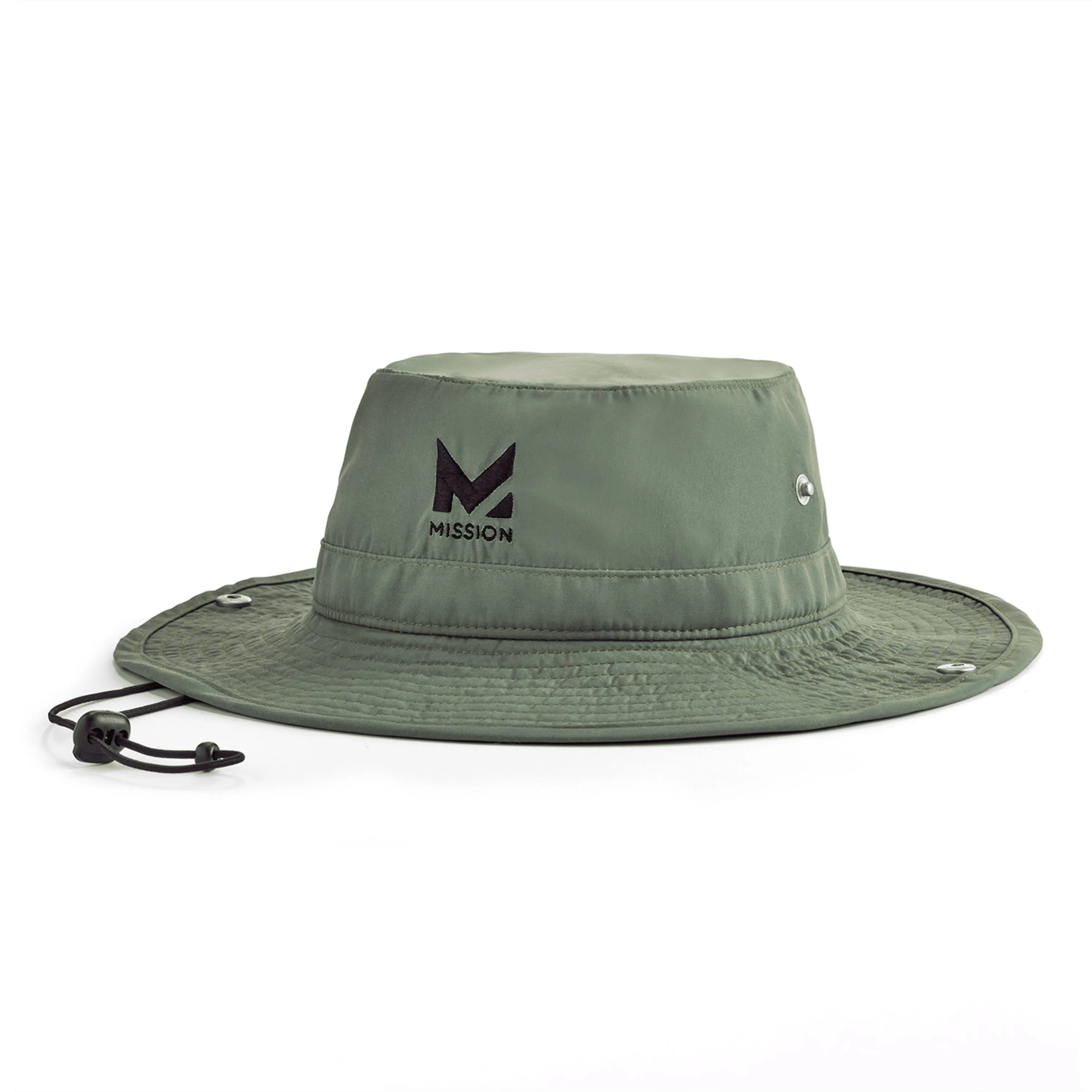 MISSION Cooling Bucket Hat, UPF 50 3&#034; Wide Brim Sun Hat UPF 50 Bronze Green