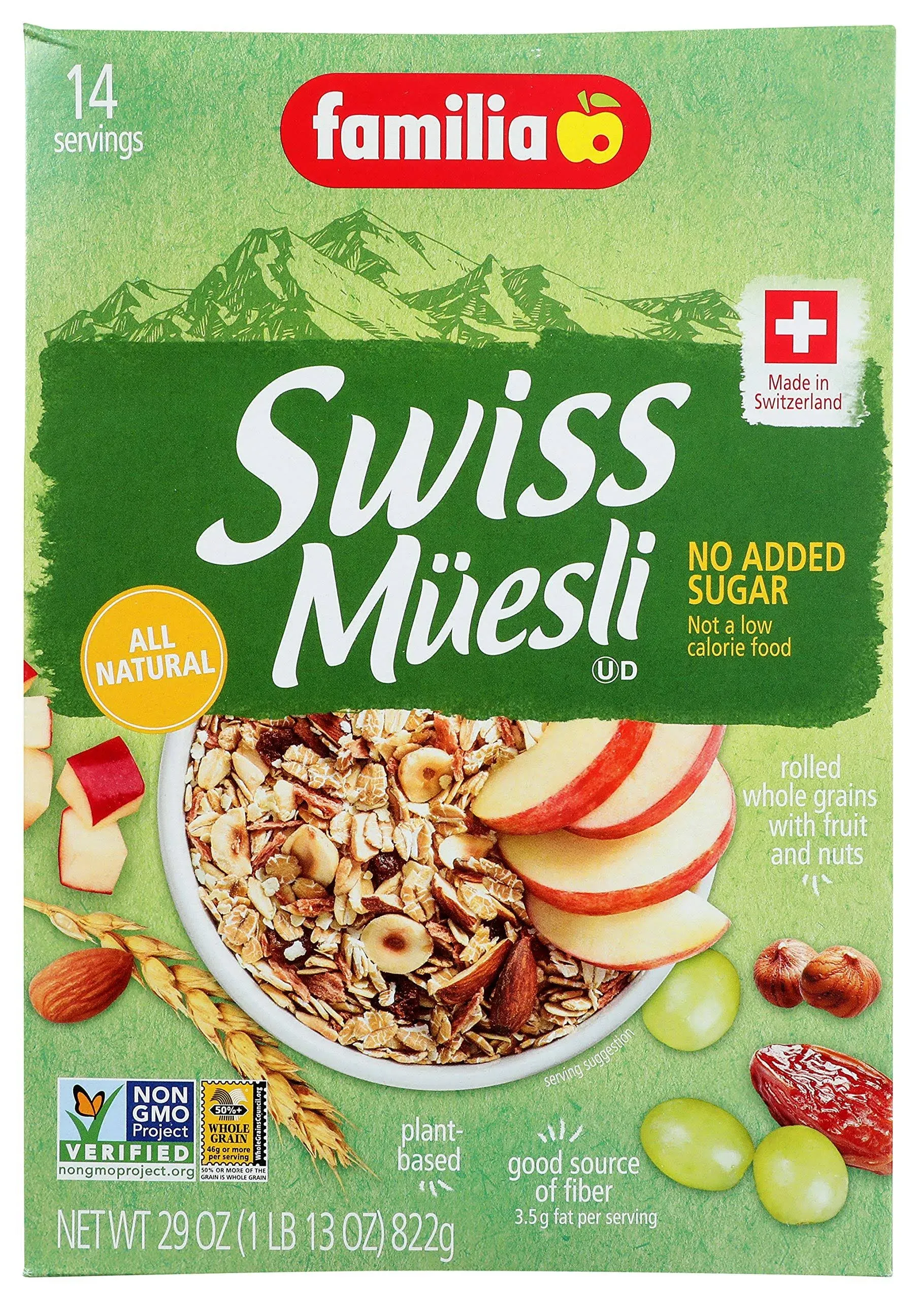 Familia Swiss Muesli Cereal, No Added Sugar, 29 Ounce Box