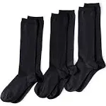 Lands' End Women's 3-Pack Seamless Toe Solid Trouser Socks - x Large - Black