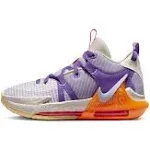 Nike Big Kids' Lebron Witness 7 Basketball Shoes in Purple/Light Orewood Brown Size 5.0