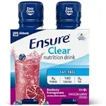 Ensure Clear Nutrition Drink, 0g fat, 8g of protein, Blueberry Pomegranate, 10 Fl Oz (Pack of 12)