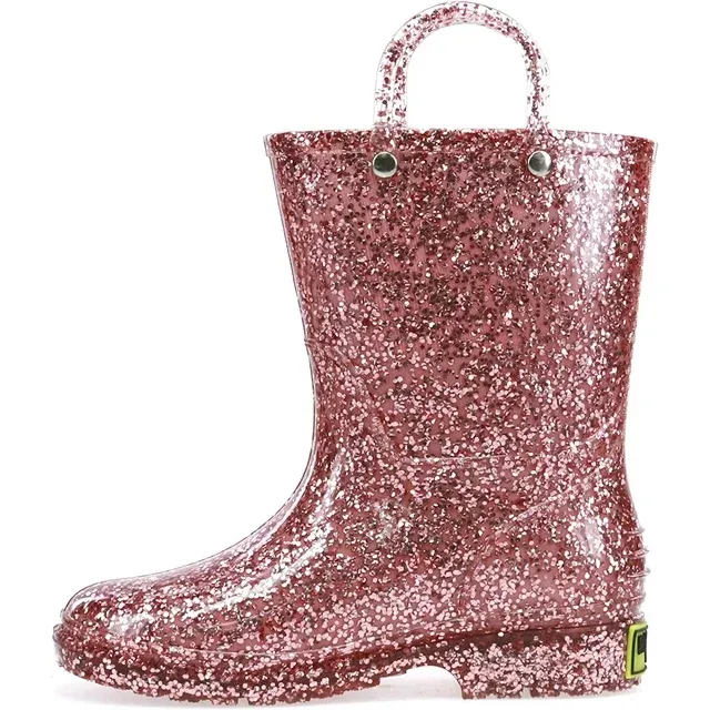 Western Chief Toddler/youth Girl's Glitter Rose Gold Rain Boot, 10