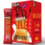 LonoLife Grass Fed Beef Bone Broth 10 Grams Protein, 10 Stick Packs