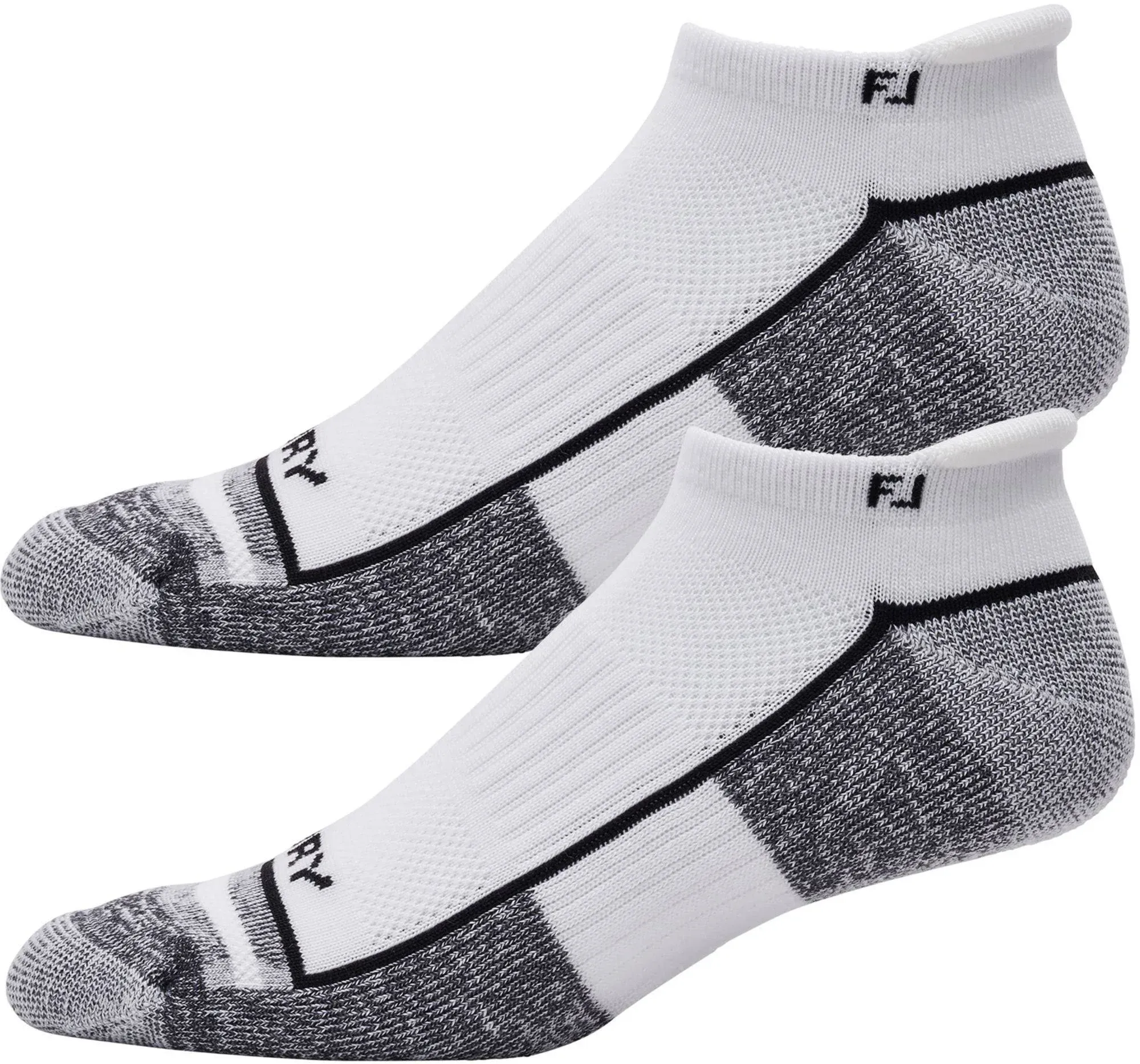 FootJoy ProDry Roll Tab 2 Pack Black Socks Men 12-15