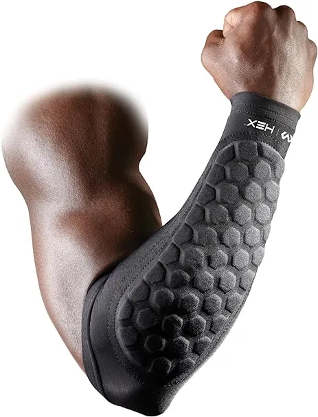 Mcdavid Hex Padded Forearm Compression Sleeve for Football & Contact Sports, Moisture Wicking to Keep You Dry & Cool, Includes 2 Sleeves