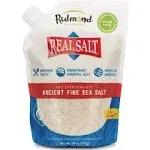 Redmond Real Salt - Ancient Fine Sea Salt Unrefined Mineral Salt 16 Ounce Pouch (2 Pack)