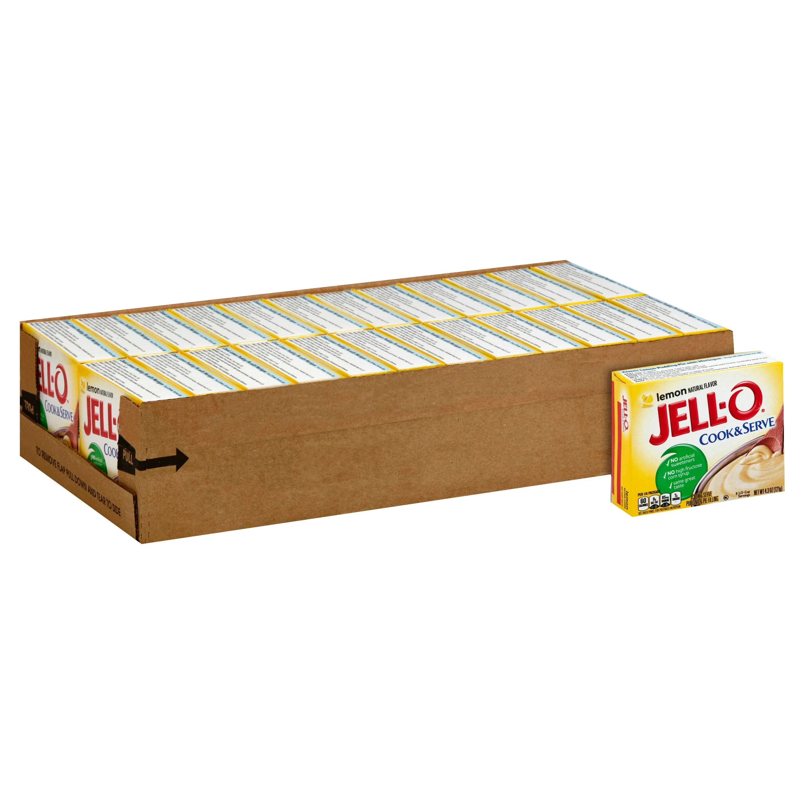 Jell-O Cook & Serve Lemon Pudding & Pie Filling (4.3 oz Boxes, Pack of 24), Size: 4.3 Ounce Box (Pack of 24)