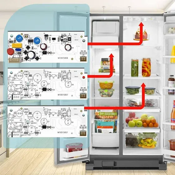W10515058 Led Light and W10515057 Refrigerator Led Light 2PCS Compatible for Kenmore Maytag Whirlpool Refrigerator Light Replace WPW10515058 WPW10515057 wrs325fdam04 wrs325fdam02 No-Include Cover