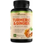 Turmeric Curcumin Supplement with Ginger & Apple Cider Vinegar (240 Count) - Bioperine Black Pepper, Tumeric & Ginger - 95% Curcuminoids & Joint