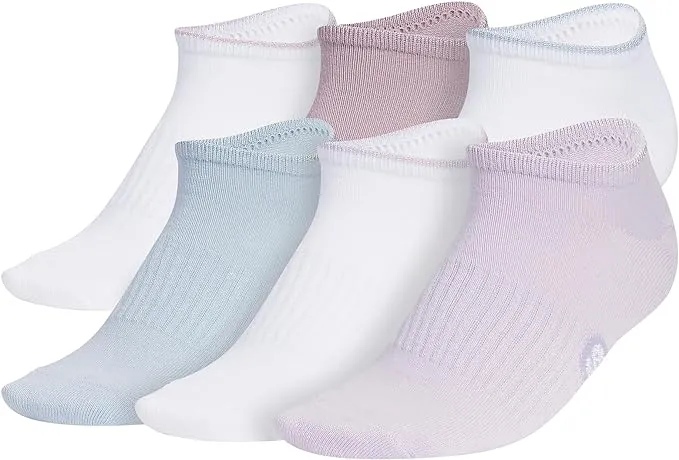 adidas womens Classic Superlite Low-profile No Show Socks (6-pair) With Arch Compression for Non-slip Fit and Breathable