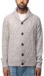 x Ray Men's Shawl Collar Cable Knit Cardigan in Sand Size Medium