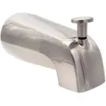 E531D-1F-07 5-1/4&#034; Reach Wall Mount Tub Spout with Front Diverter, Satin Nickel