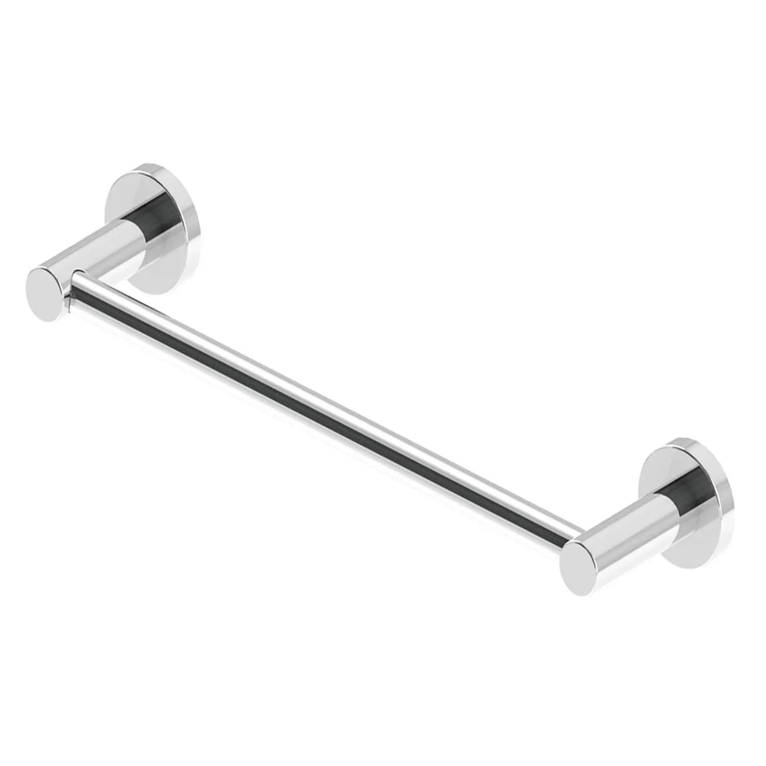 Towel Bar Dia 12 Inch Single Polished Chrome Metal 3-1/4 Inch