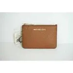 Michael Kors Jet Set Travel Coinpouch ID Holder Leather Wallet Brown