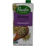 Pacific Foods Unsweetened Hemp Milk, Original - 32 fl oz carton