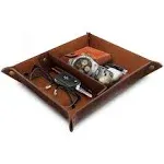 Londo Leather Tray Organizer, Practical Storage Box for Wallets, Watches, Keys, Coins, Cell Phones and Office Equipment