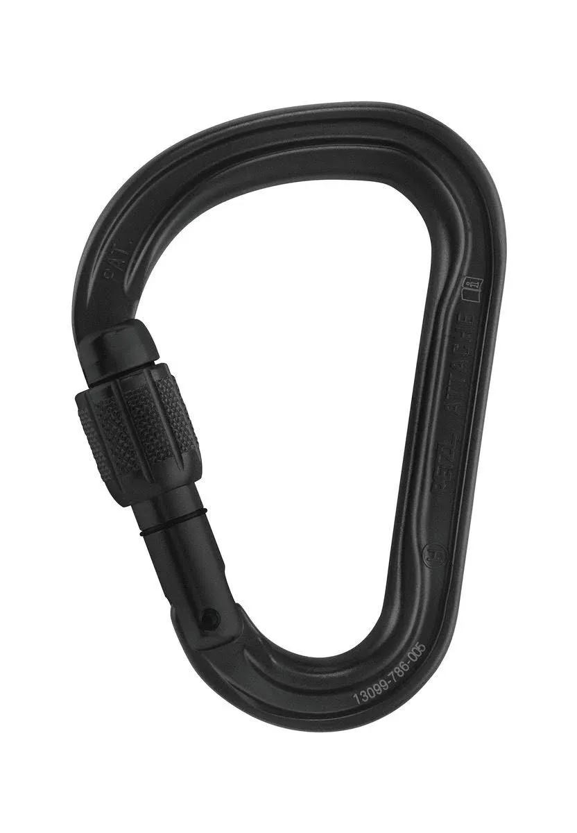 Carabiner Attache Screw Lock Black