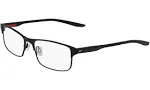 Nike 8046 007 Eyeglasses Frame Men&#039;s Satin Black Full Rim Rectangular 54mm